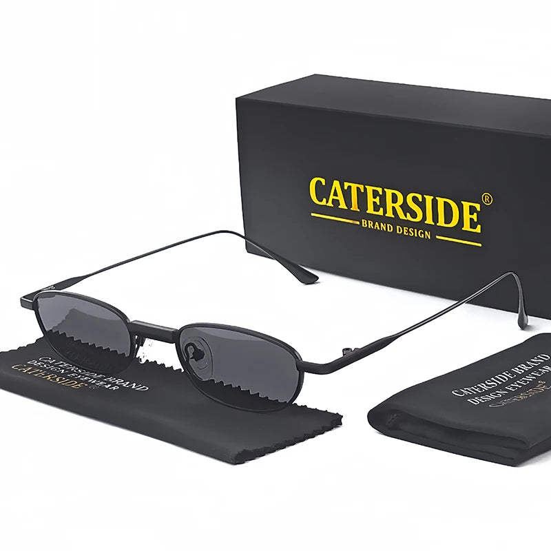 CATERSIDE Retro Polarized Sunglasses Men Small Frame TAC Lenses Punk Sun Glasses Women Fishing Outdoor Party Glasses Summer