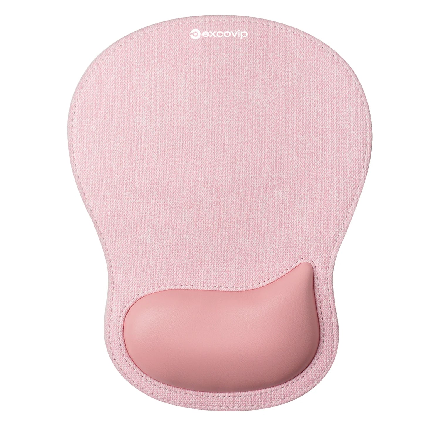 EXCO Memory Foam Wrist Rest Mouse Pad Large Ergonomic Leather Mousepad with Stitched Edge Non-Slip Base for Office Computer