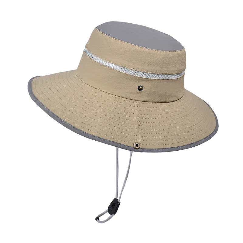 Xinbaoguan 100% Polyester 9248 Summer Big brim Sunshade and Sunscreen Hat for Men and Women Colored Quick Drying Fisherman Hat