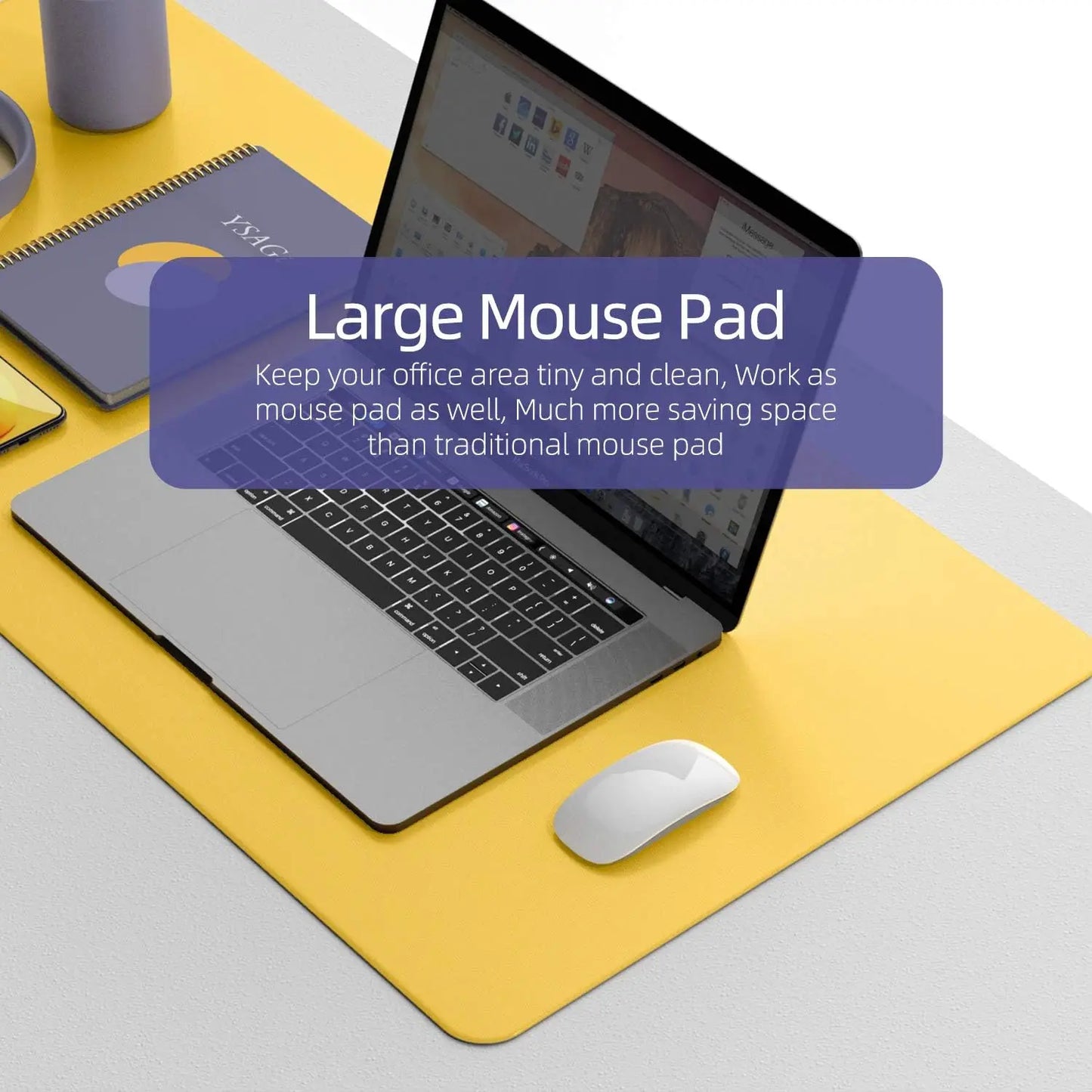 Large Mouse pad for Desk, Leather Desk Pad Large for Keyboard and Mouse,Dual-Sided Mouse Mat for Office/Home