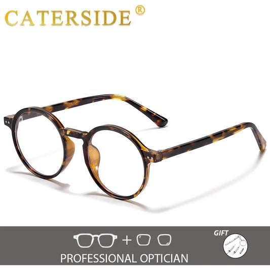 CATERSIDE New Men's Optical Glasses Customized 1.56 refractive index Round Lenses Prescription Glasses Women Reading Eyeglass