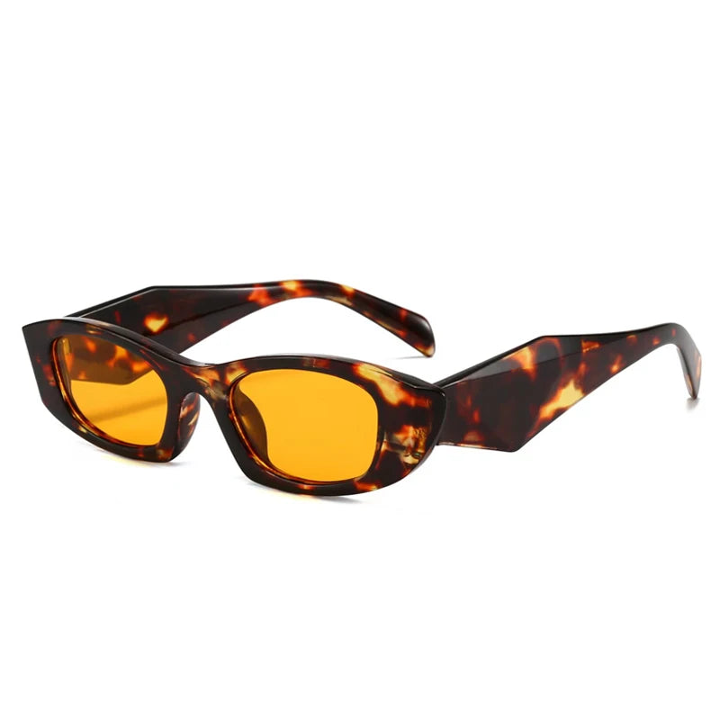 JNPCXI New Ins Popular Fashion Polygon Cat Eye Women Sunglasses Vintage Brand Designer Green Yellow Men Sun Glasses Shades UV400
