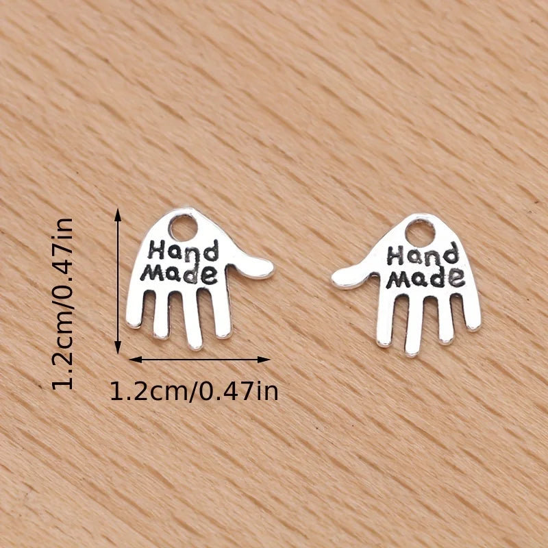 30pcs Silver Plated Handmade Charms Hand Pendants for Jewelry Making DIY Handmade Necklace Earrings Key Chain Accessories