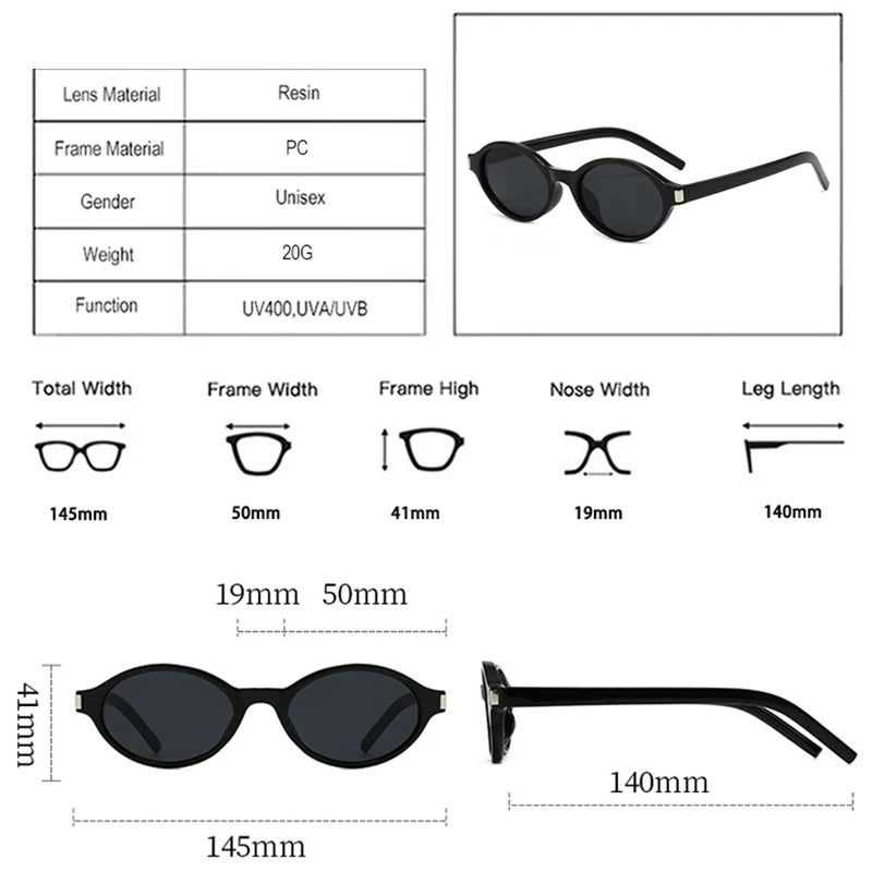 JNPCXI New Fashion Small Oval Sunglasses Women Shades UV400 Retro Punk Men Red Sun Glasses