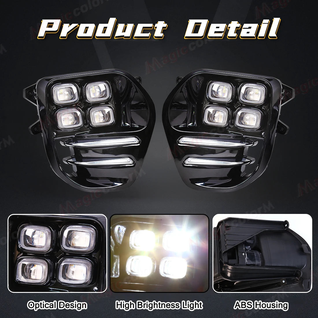 2PCS For KIA Sportage QL KX5 2016 2017 2018 LED Daytime Running Lights DRL Fog Lamps Front Bumper Headlights White Daylights 12V