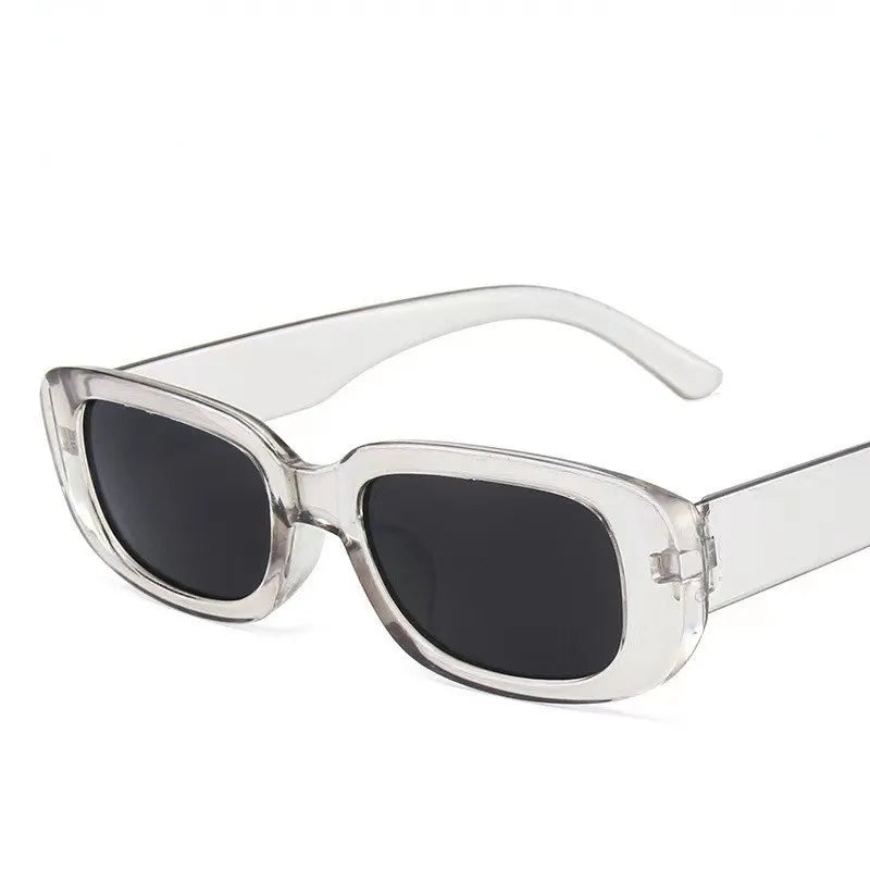 Fashion Narrow Square Frame Y2K Sun Glasses Candy Color UV400 Protection Black Shades Eyewear for Women Men