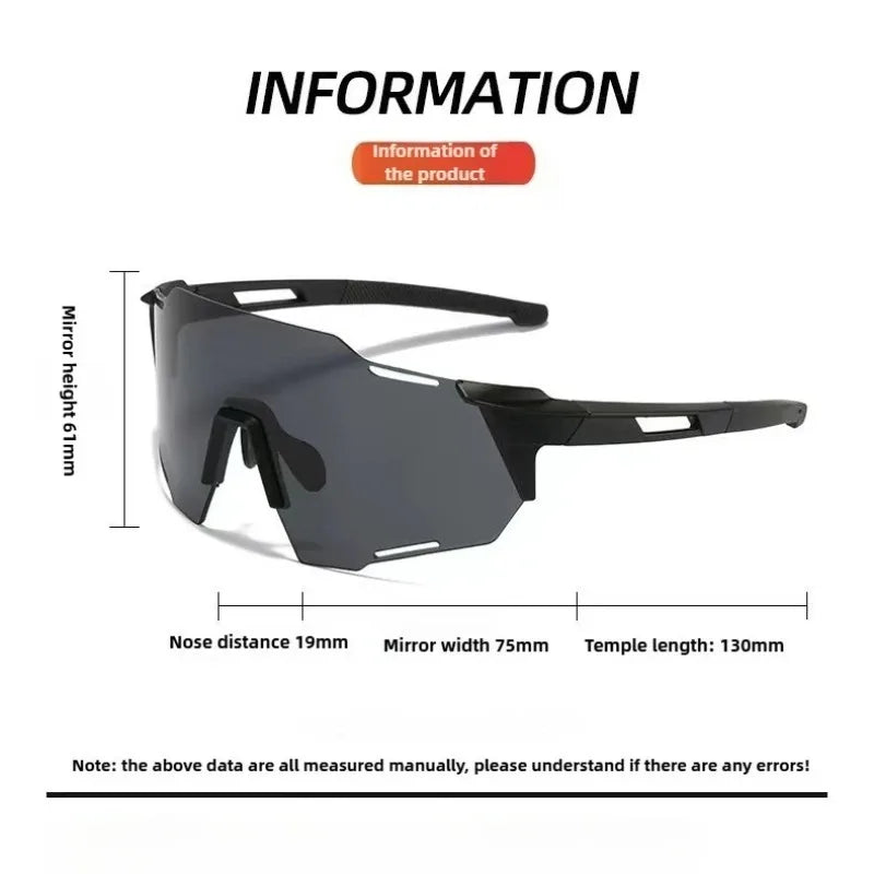Photochromic Cycling Sunglasses Outdoor Sports Goggles Road Bike UV400 Bicycle Men Women Windproof Sun Glasses