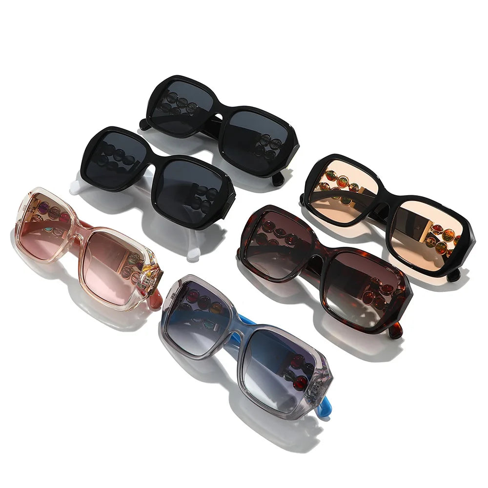 JNPCXI 2026 Women Luxury Sunglasses with Rhinestones Decoration Large Frame Wrap Designer Gift for Mother Fashion Glasses