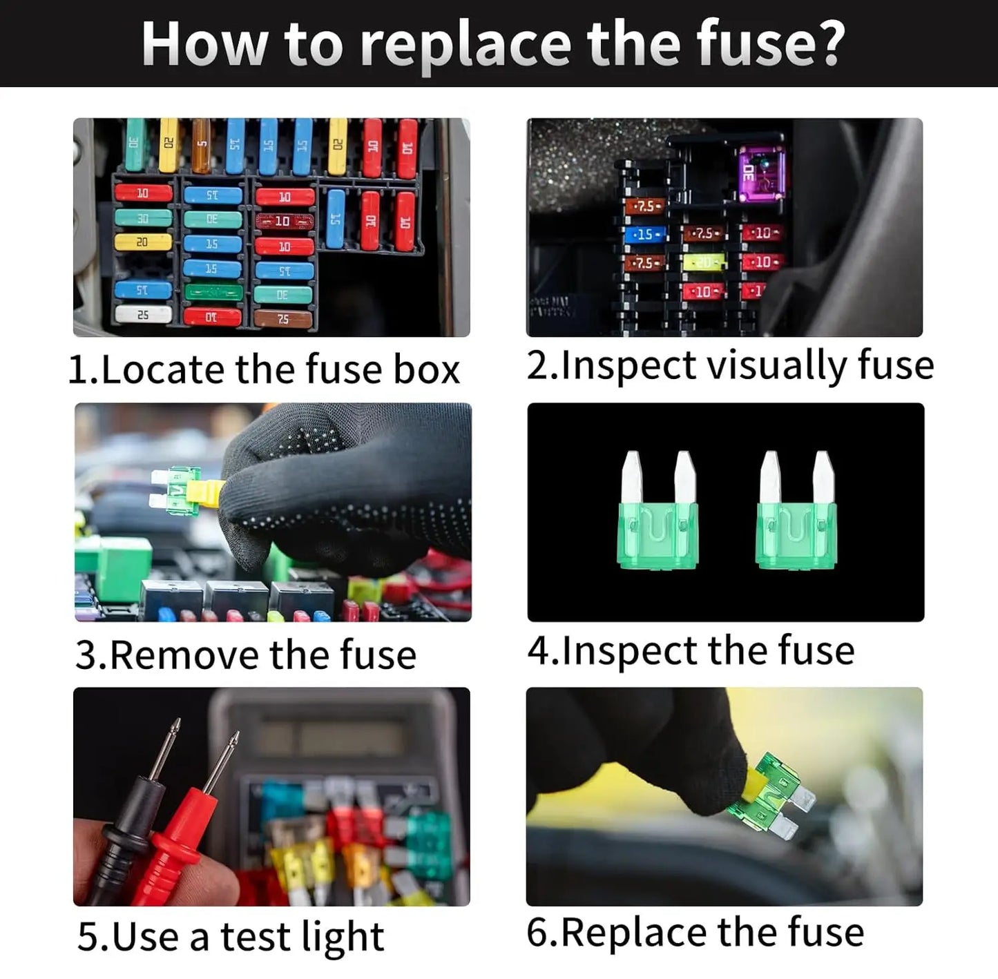 100/120pcs Car Blade Fuses Assortment Kit, Automotive Replacement Fuses Low Profile Mini Blade Fuses for Car Boat Truck