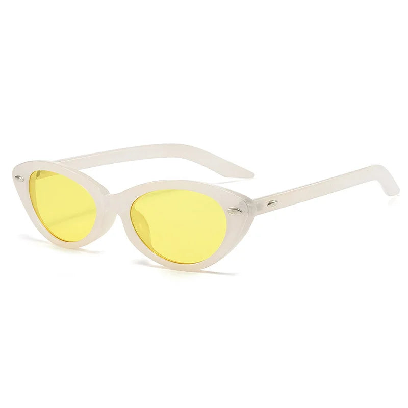 JNPCXI New Cat Eye Rivets Women Sunglasses Fashion Candy Color Shades UV400 Retro Men Trending Leopard Green Sun Glasses