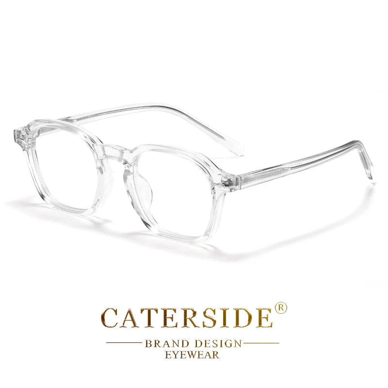 CATERSIDE Square Men's Optical Eyeglass Frame Retro High Quality Brand Eyewear Women's Anti Blue Light Decoration Glasses