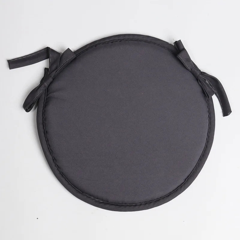 1pc Circular Strap Thickened Sponge Chair Cushion Simple Fabric Dining Chair Cushion With Straps Outdoor Picnic Seat Cushion