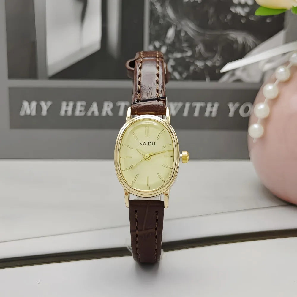 Fashion Brand Women Oval Dial Watch Luxury Leather Strap Quartz Watch Gift Ladies Wristwatches Relojes Para Mujer Wholesale