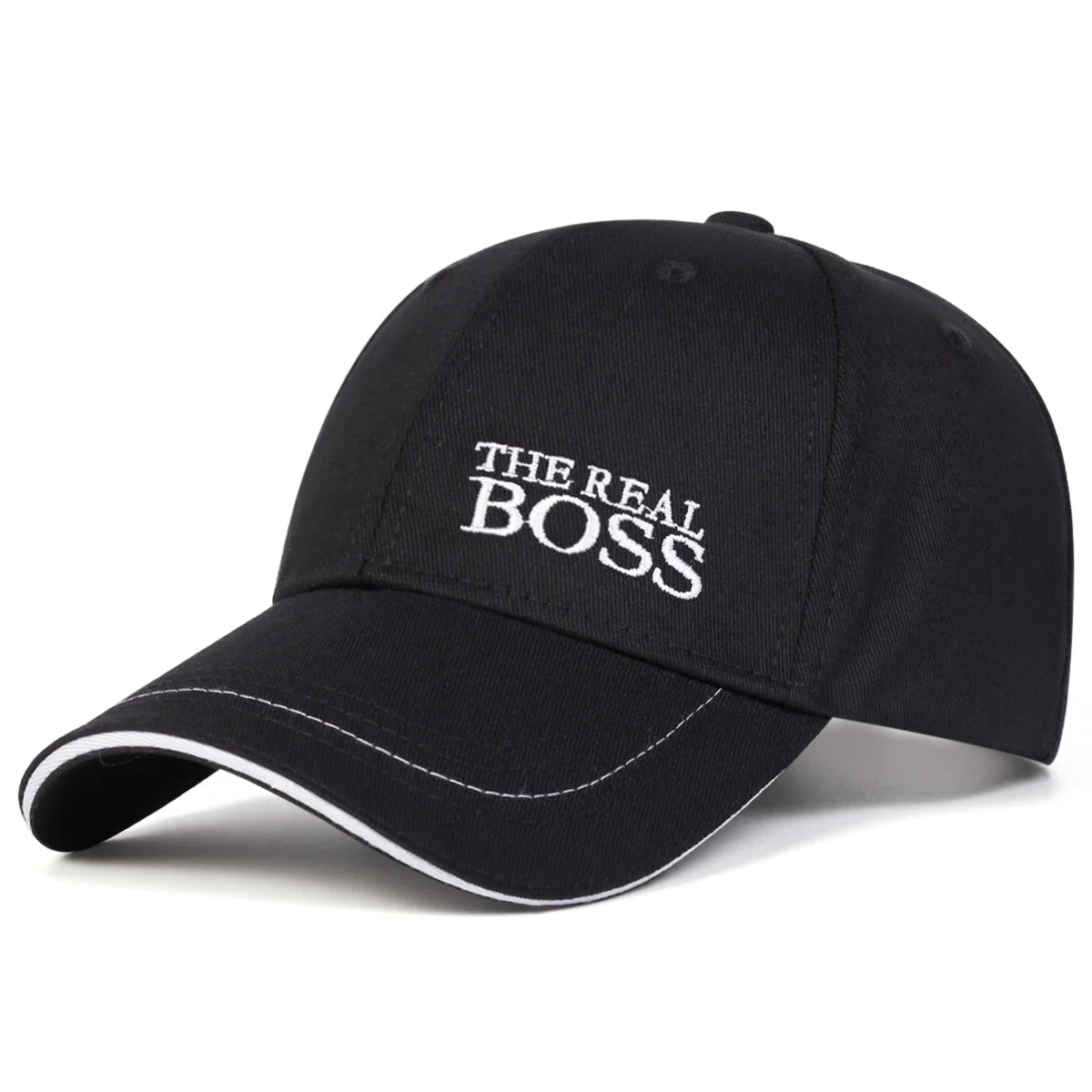 Unisex THE REAL BOSS Letter Embroidery Baseball Caps Season Outdoor Adjust Hats