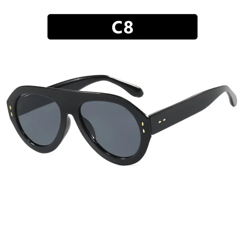 JNPCXI Oversized Ins Popular Fashion Pilot Women Sunglasses Retro Red Shades UV400 Men Trending Wide Legs Sun Glasses