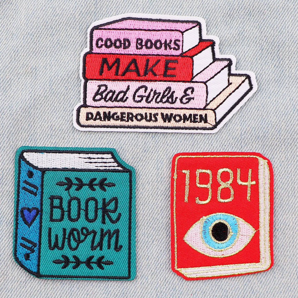 Books Patch 1984 Embroidery Patch Iron On Patches For Clothing Thermoadhesive Patches On Clothes DIY Sew Badges