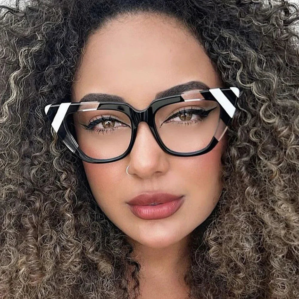 JNPCXI Fashion Cat Eye Anti Blue Light Women Glasses Frame Color Trending Clear Lens Reading Computer Female Eyewear