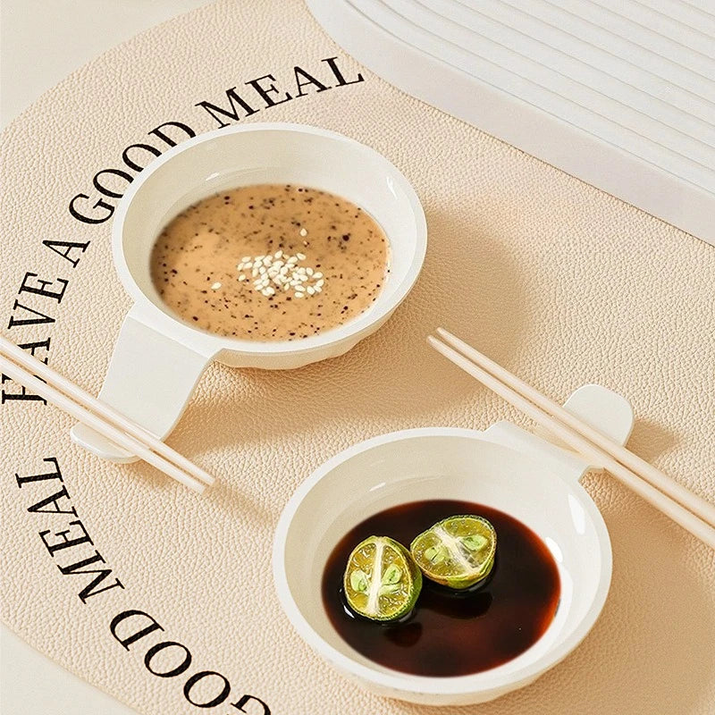4pcs Creamy Bone Spit Dice Dishes Home Seasoning Dish Hot Pot Seasoning, Soy Sauce, Vinega,  Sauce Dish