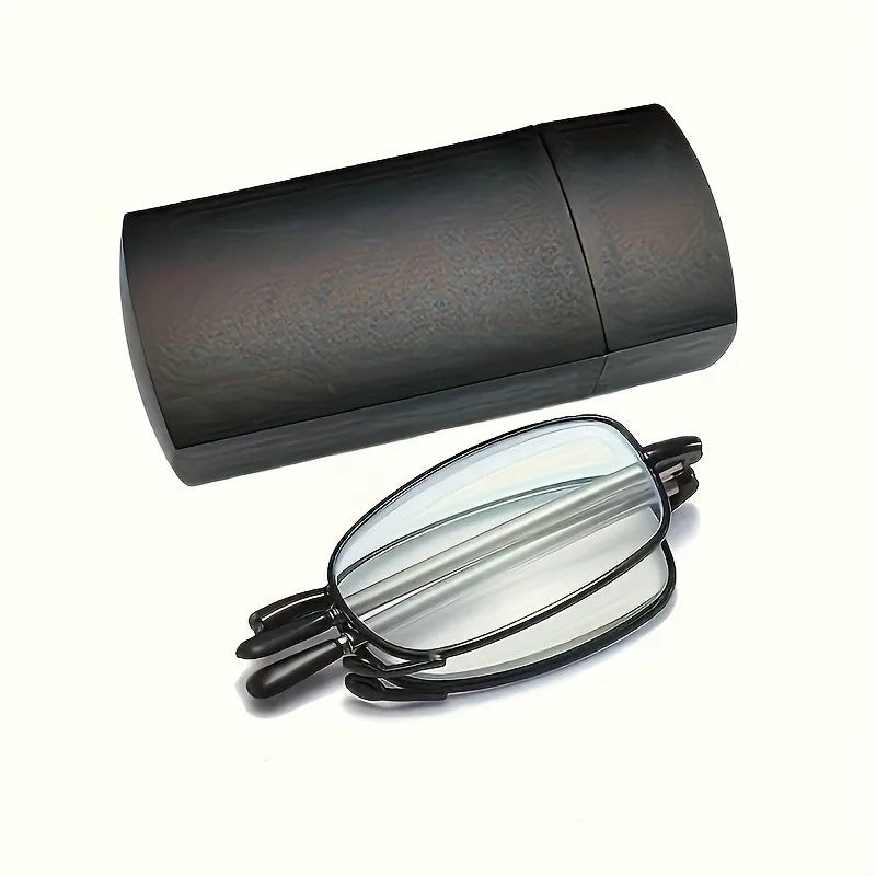 Portable Reading Glasses with+1 To+4.0 Magnification, Square Full Frame Design with Compact Hard Case Box