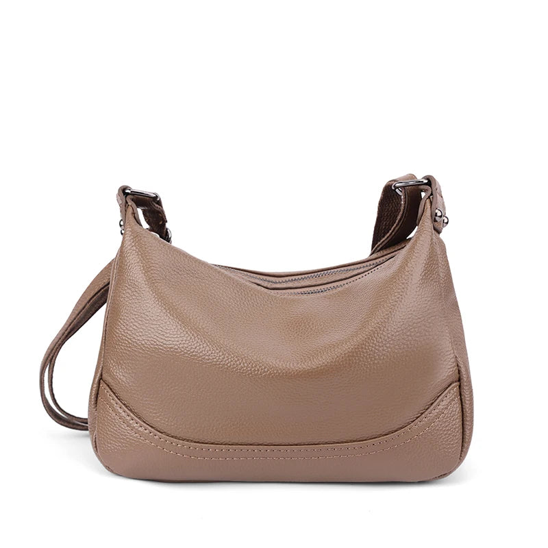 Genuine Leather Hobo Bag for Women Large Capacity Soft Leather Crossbody Shoulder Bag Vintage Casual Everyday Commute Tote Bag