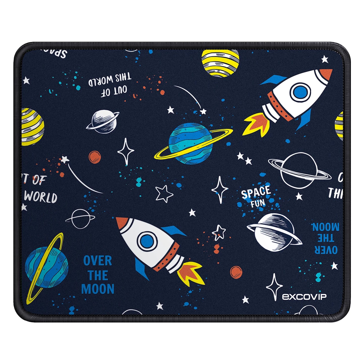 EXCO Gaming Mouse Pad Small with Stitched Edge Smooth Cloth Office Cute Mousepad Non-Slip Rubber Base for Computer Laptop