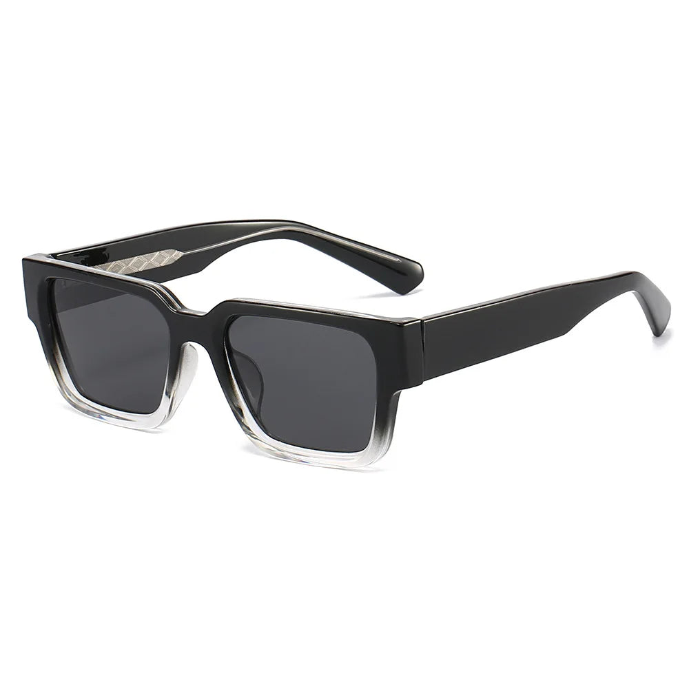JNPCXI New Polarized Square Men Sunglasses Retro Rivets TR90 Women Gray Shades UV400 Sun Glasses