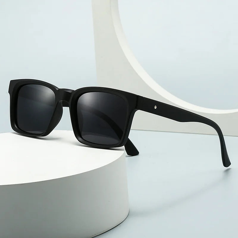JNPCXI New Retro Rivets Men Square Sunglasses Shades UV400 Fashion Women Gradient Green Sun Glasses