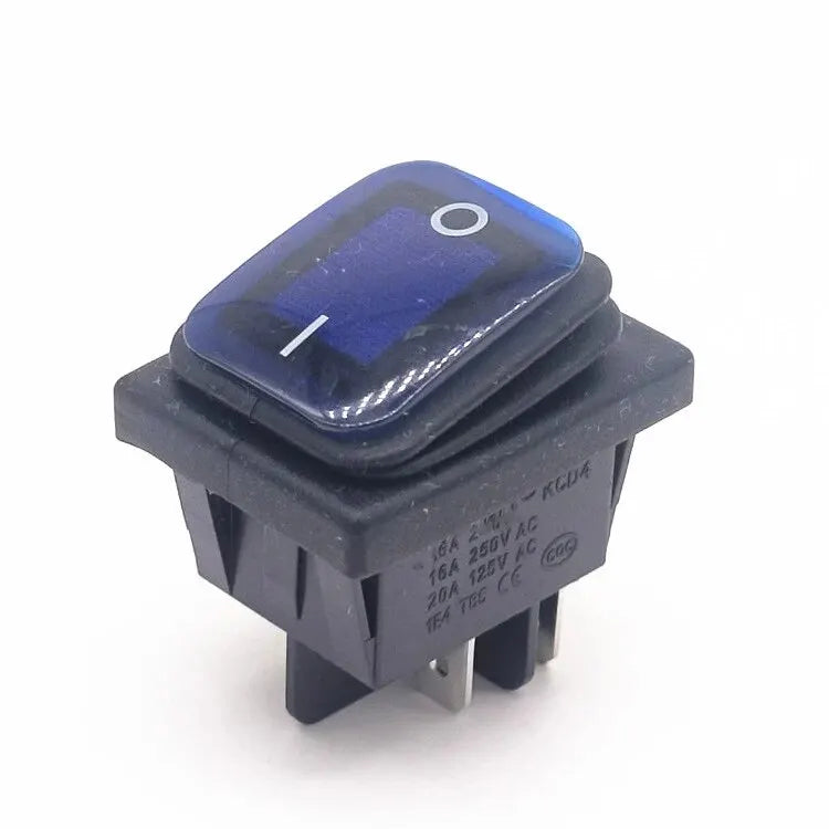 5Pcs 4 Pin Boat Marine Waterproof On Off DPST Rocker Switch Toggle Switch 30A Heavy Duty 250V LED Illuminated