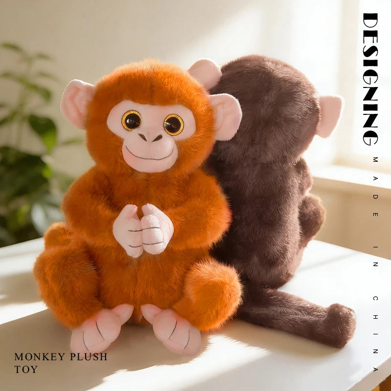 27CM Cute Kawaii Monkey Plush Soft Comfort stuffed Dolls Decor Pillow Cartoon Animals Golden Monkey Doll Christmas Gifts