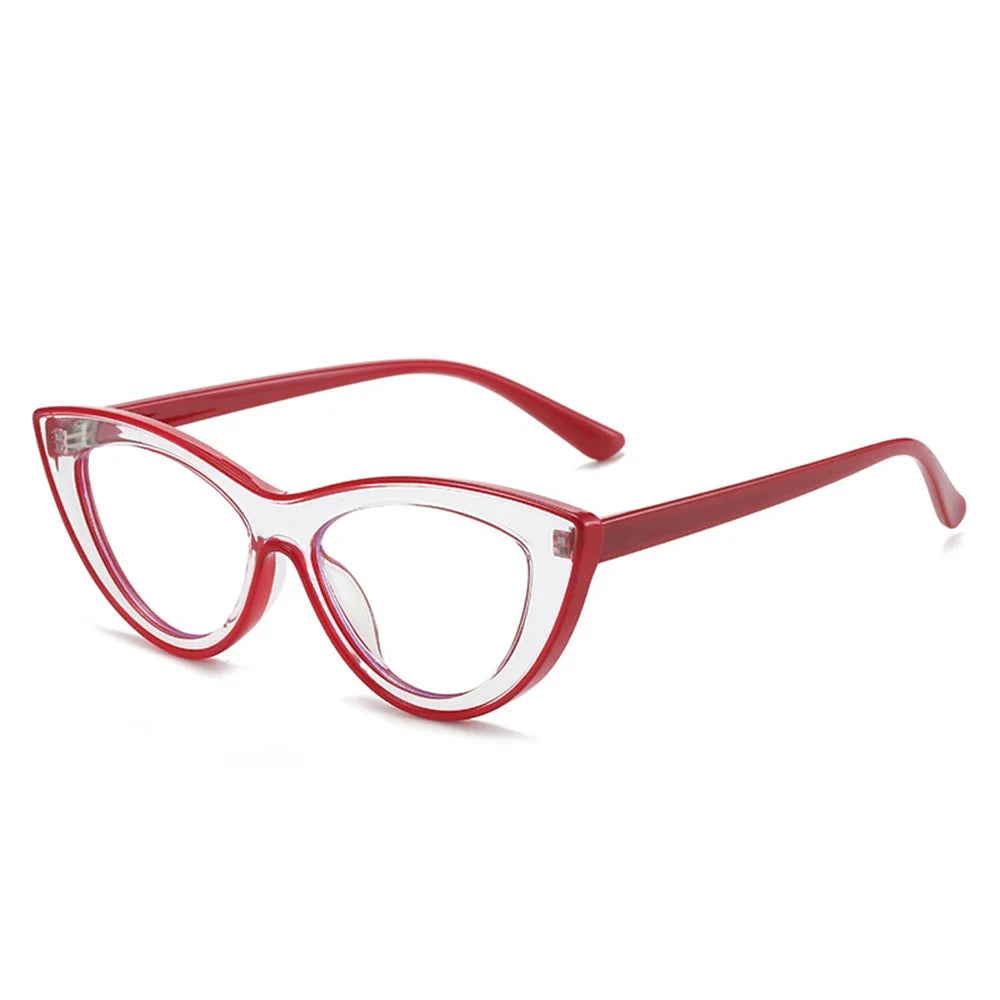 JNPCXI New Blue Light Glasses Women Cat Eye Eyeglasses Frames Computer Glasses Clear Spectacles Small Oval Clear Frames Ladies
