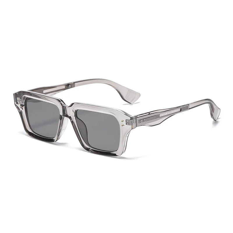 JNPCXI New Retro Square Sunglasses Women Gradient Leopard Shades UV400 Fashion Clear Lens Men Trending Rivets Frame
