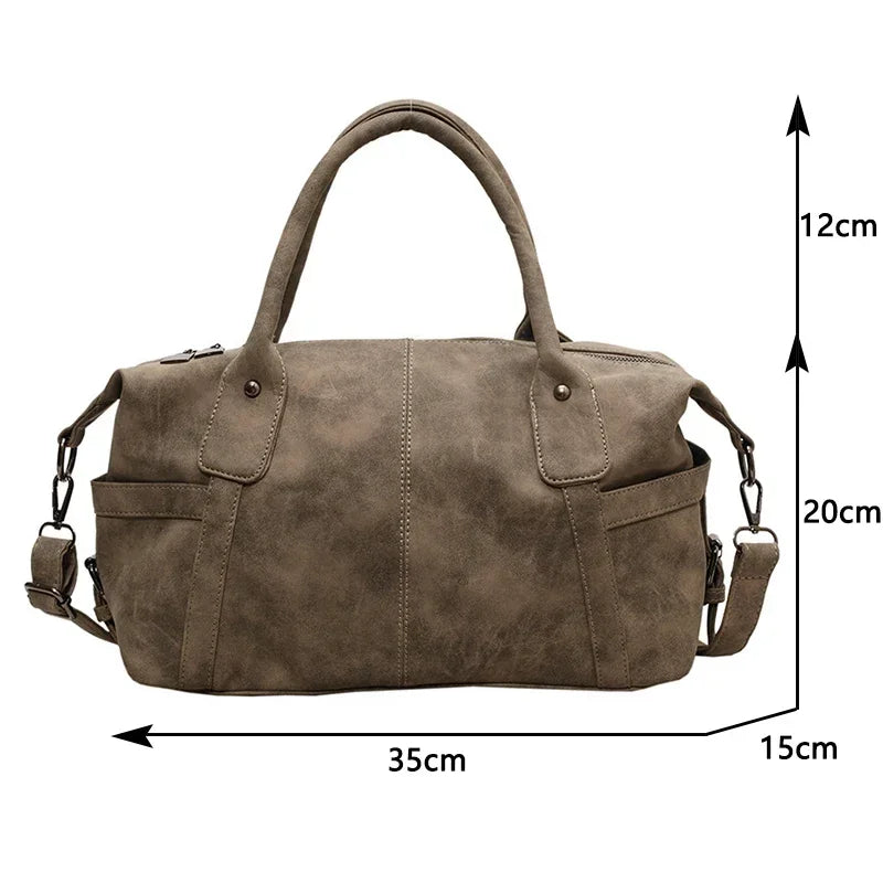 Retro Design PU Leather Shoulder Bags for Women 2026 Korean Fashion High Capacity Armpit Bag Female Crossbody Bag Tote Handbags