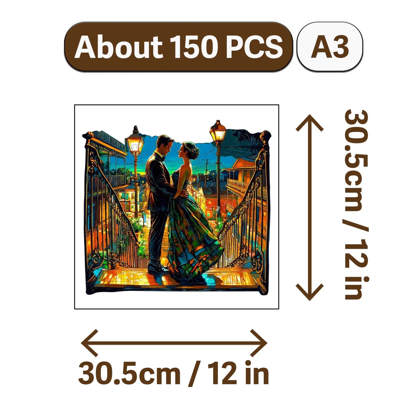 Cowboys and Dancers Wooden Jigsaw Puzzle Wood Home Decor Painting Christmas and Halloween Gift Toy for Teen and Kid