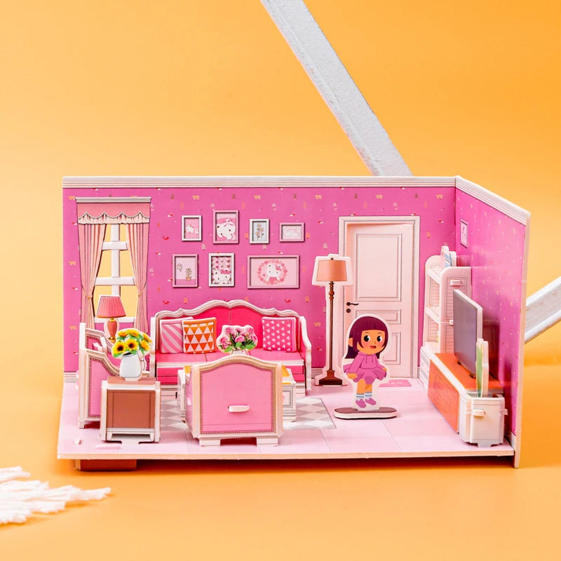 Paper 3D Jigsaw Puzzle Handmade Bedroom Livingroom Kitchen Bathroom Kindergarten Small Gift Toy Children Puzzle Educational Toys