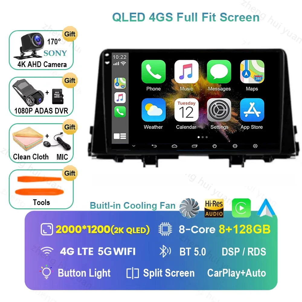9 Inch Car Multimedia Player for KIA Morning 3 Picanto 2016 - 2018 2019 2020 Android 16 Car Stereo Car Radio GPS Carplay Auto
