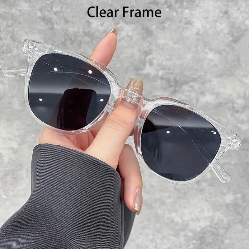 Fashionable Small Round Unisex Women's Pink Gradient Lenses Retro Men's and Women's Classic Metal Nail Decoration Glasses