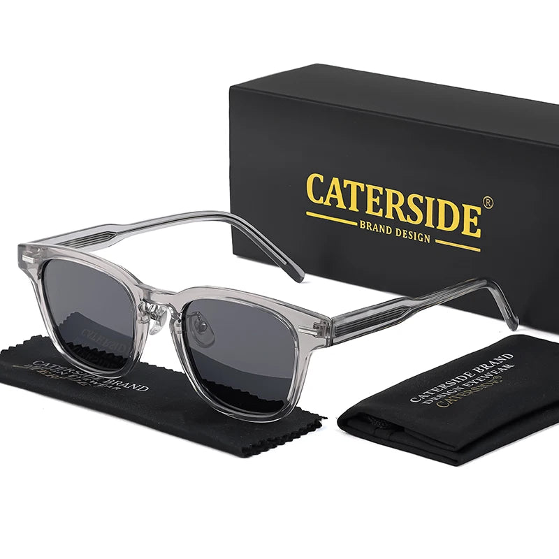 CATERSIDE Retro Square Polarized Sunglasses Men TR90 Frame High Quality Sun Glasses for Women Driving Fishing Party Eyewear