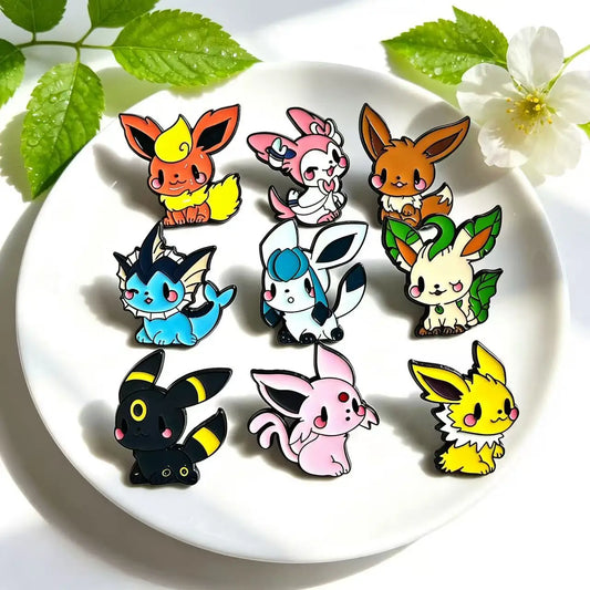 9 PCS Cute Anime Monster Enamel Pin Cool Duck Turte Brooch Pines Lapel Pins Badge on Backpack Costume Accessories Jewelry Friend