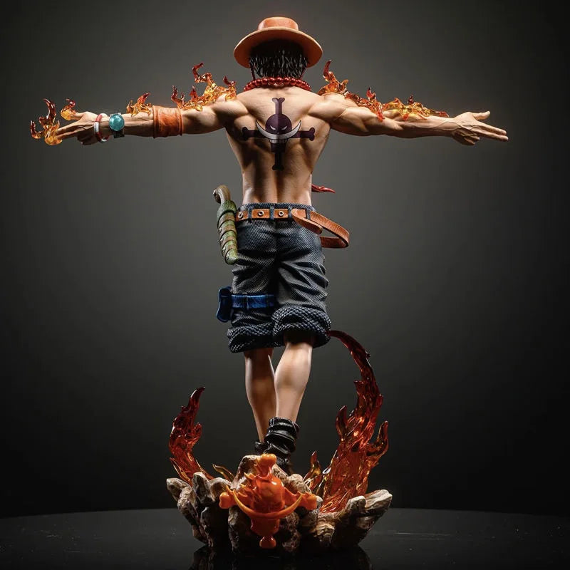 27cm Lx One Piece Ace Spread Arms Cross Anime Figure Model Gk Statue  Collection