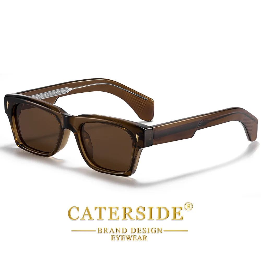 CATERSIDE Men's Polarized Fashion Sunglasses Thick Square Frame Eyeglass Women's Retro Casual Outdoor Essentials Glasses UV400