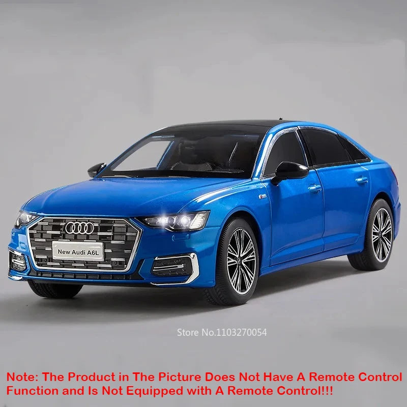 Large 1:18 RS7 A6L Alloy Diecast Model Car Toys 6 Doors Opened with Sound Light Front Wheel Steering Vehices for Boy Adult Gifts