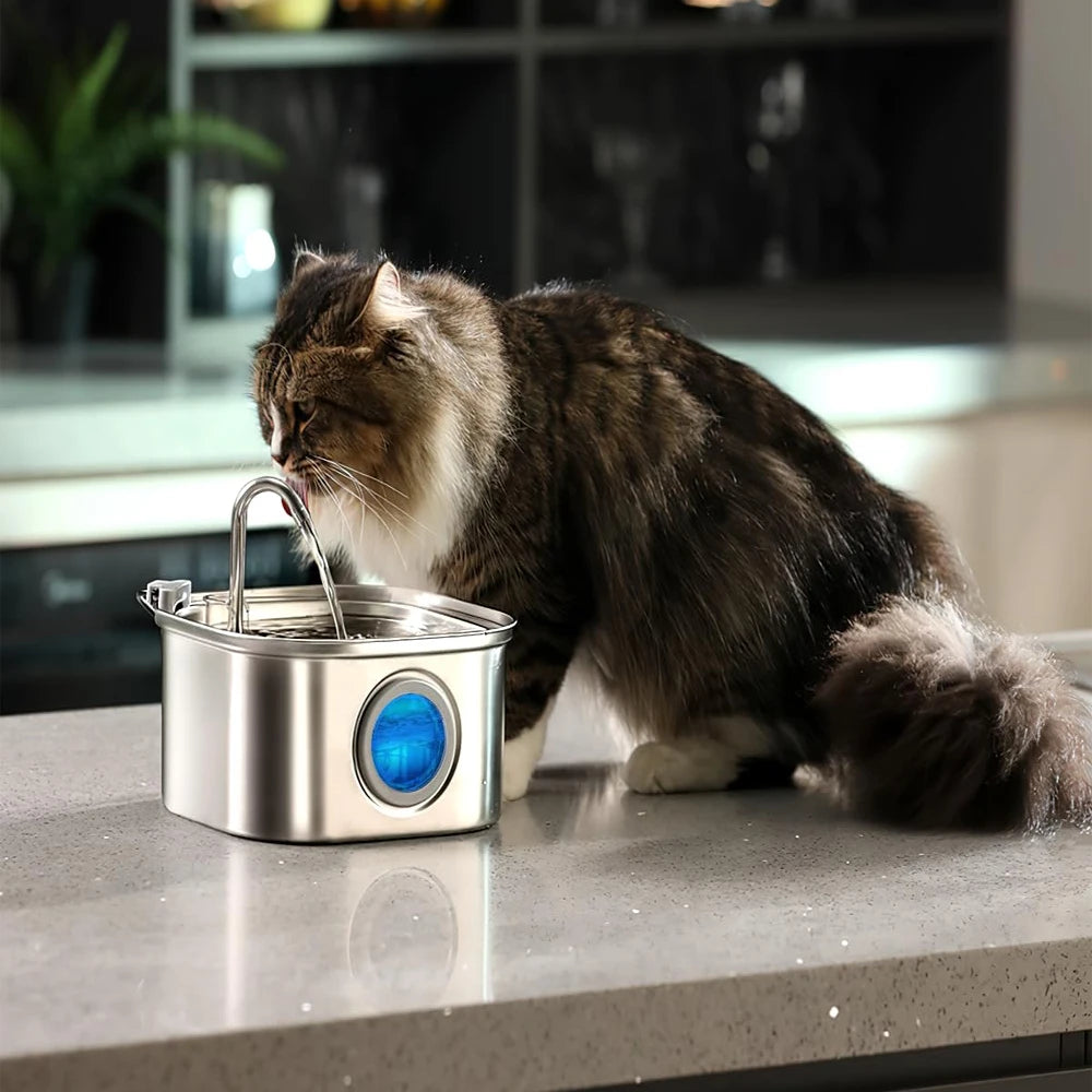 3.2L Stainless Steel Pet Water Feeder Auto Cat Fountain Smart Dog Pet Accessorie