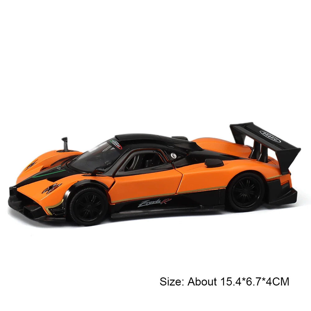 1/32 Pagani Zonda R Diecast Models Huayra Dinastia Alloy Toys Miniature Car Sound Light Pull Back Doors Openned Cars Child Gifts