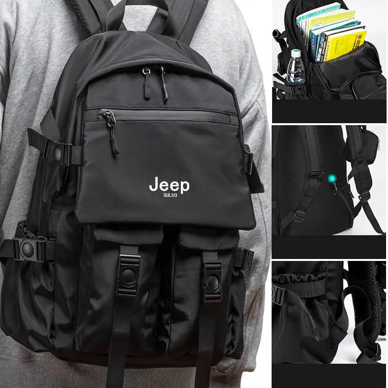 JEEP BULUO Men's Shoulder Casual Hiking Backpacks Travel Laptop Anti-Theft Bag