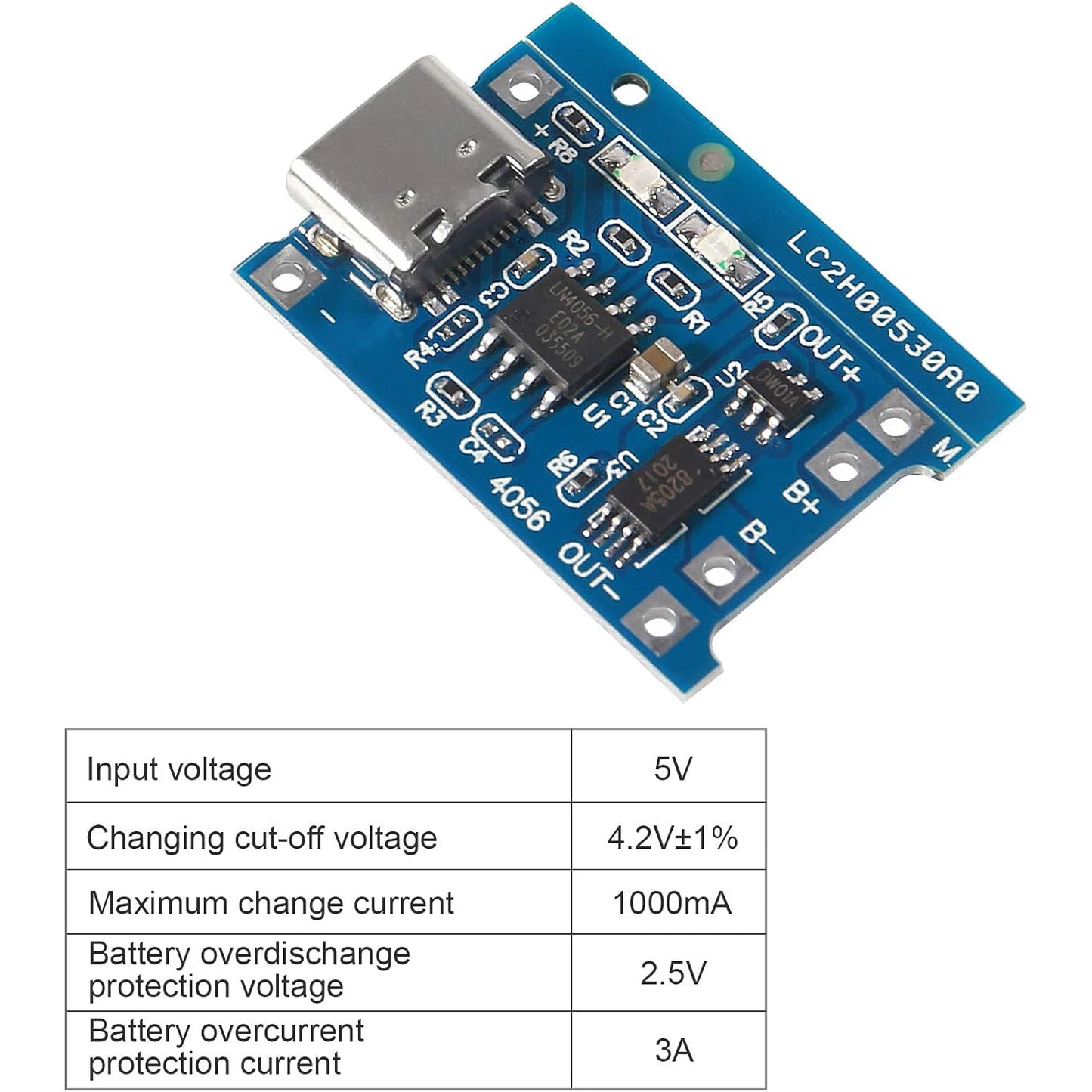 10pcs 5V 1A 18650 TP4056 Lithium Charging Lithium Battery Charging Board Type C Charge Module With Protection board