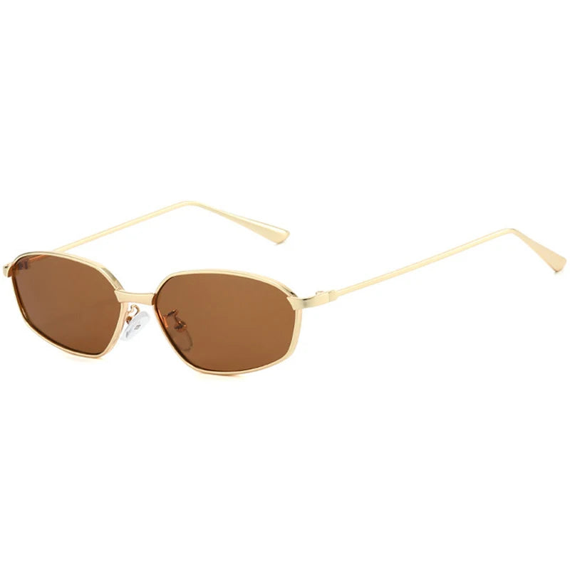 JNPCXI New Retro Y2k Punk Women Sunglasses Luxury Black Designer Metal Frame Sun Glasses Shades UV400 Eyewear