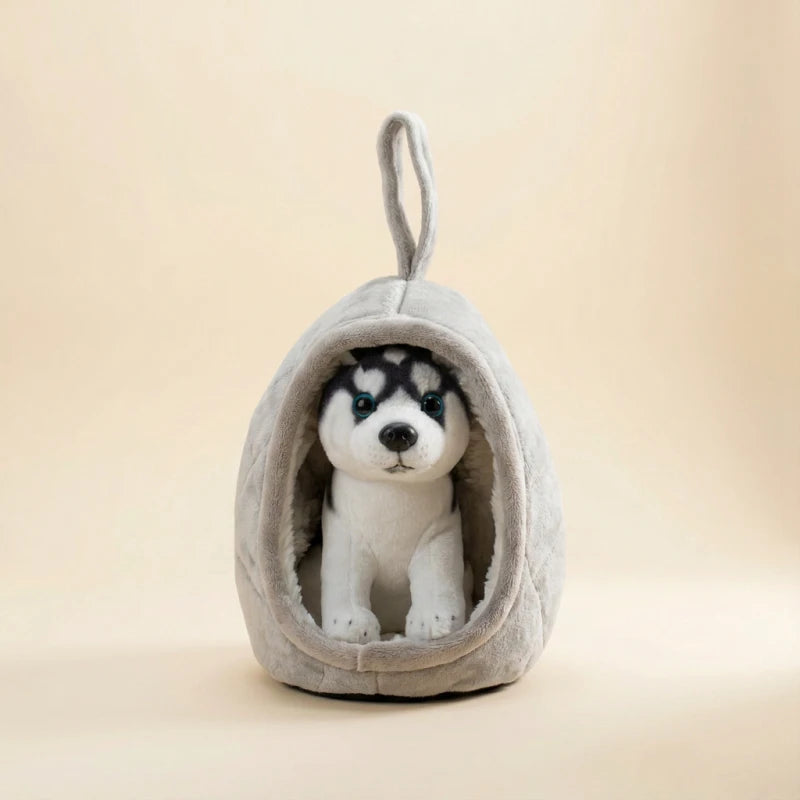1Pc 18CM Lovely Animal Nest Plush Toy Simulation Tiger Leopard Husky Lion Giraffe Shiba Inu Dolls Kawaii Home Decoration Gift
