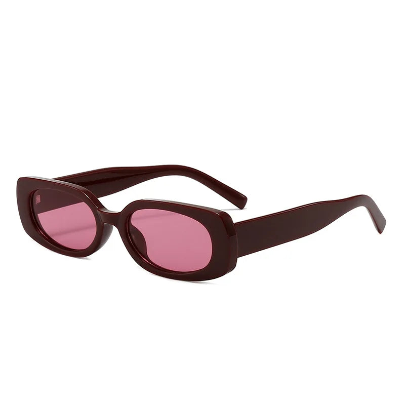 JNPCXI Ins Hot Fashion Small Rectangle Sunglasses Women Retro Candy Color Shades UV400 Men Punk Leopard Sun Glasses