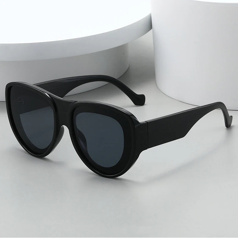 JNPCXI New Oversized Pilot Sunglasses Women Retro Gradient Mirror Shades UV400 Fashion Men Trending Punk Blue Pink Sun Glasses