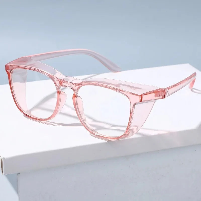2pcs Fashionable Pink Transparent Box Women's Glasses, Full Frame Design, Transparent Lenses, Daily Casual Style